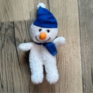 Singing Jungle Bells Blue and White Snowman Plush Toy